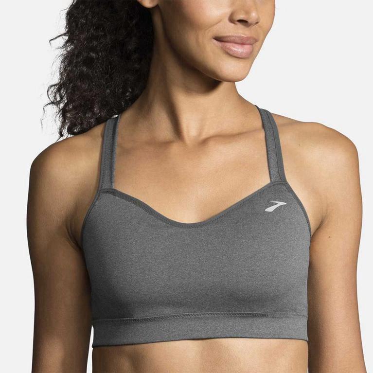 Brooks Women's Uprise Crossback Running Bra Singapore - Grey (07952-PJMI)